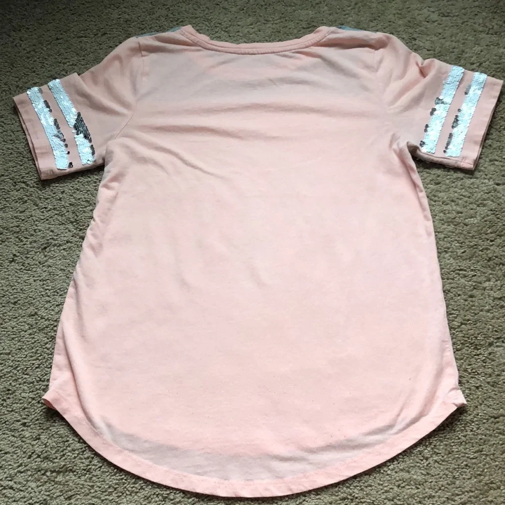 SO Top Girls Size 14/16 XL Pink Short Sleeves 